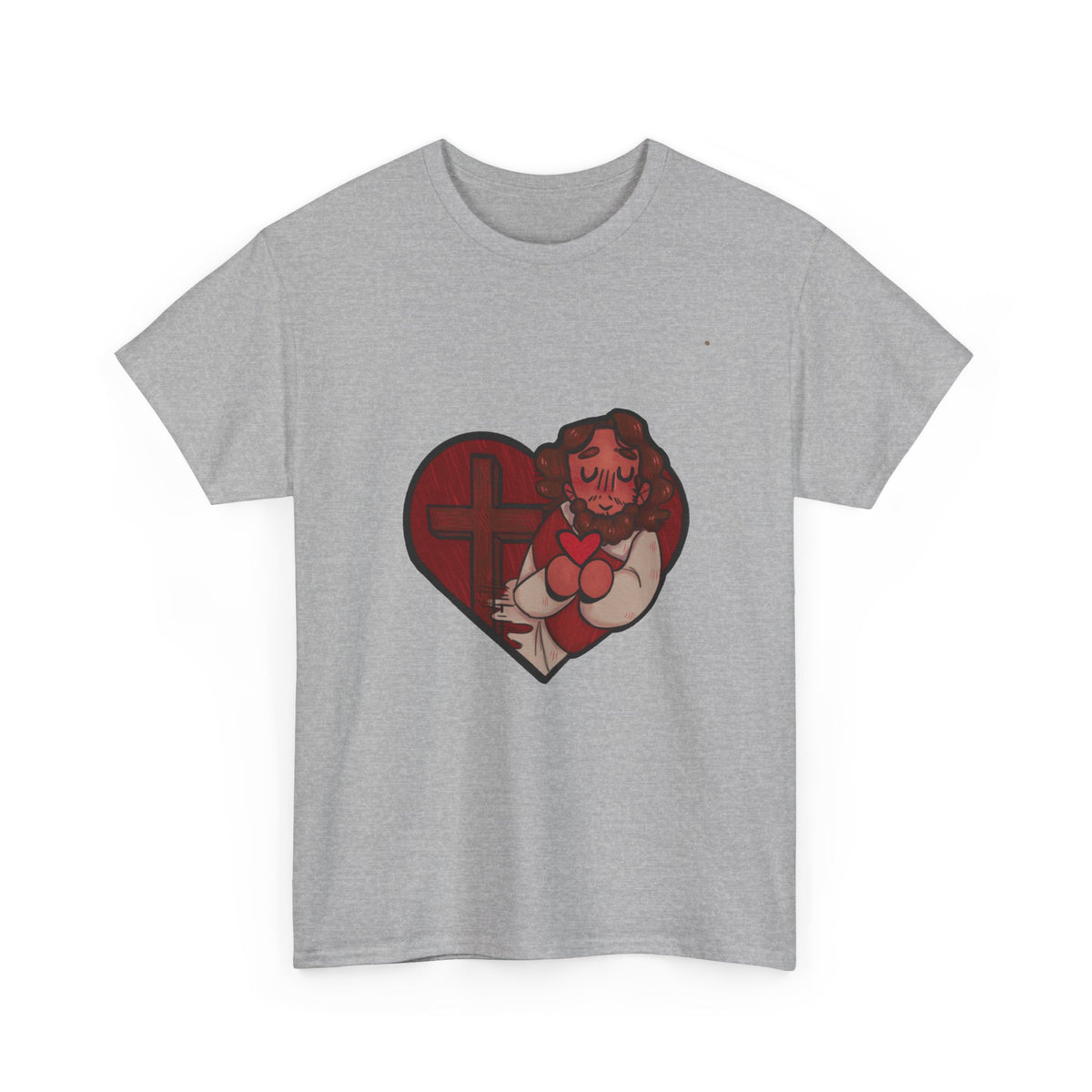 Jesus Heart Heavy Cotton Tee