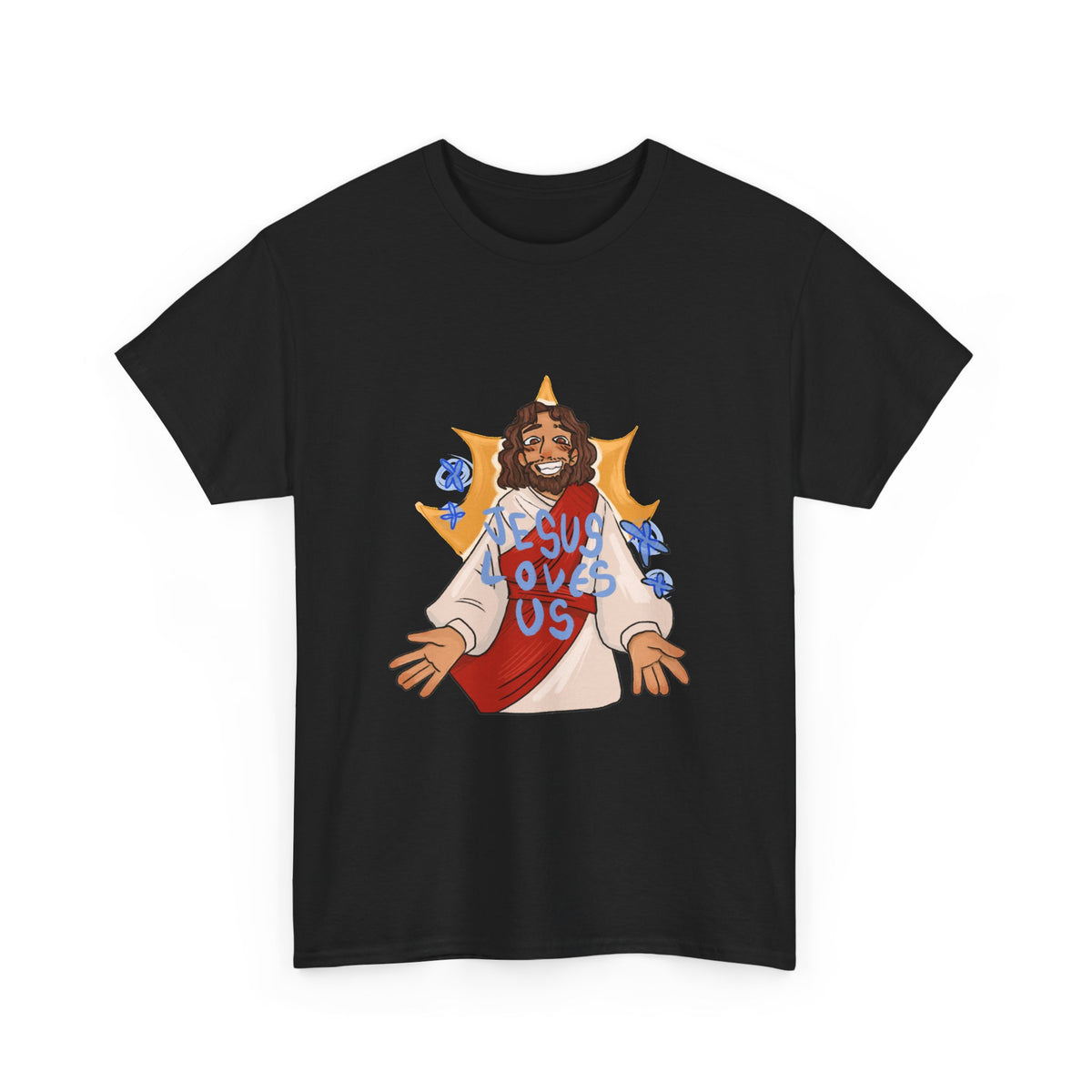 Jesus Loves Us Heavy Cotton Tee