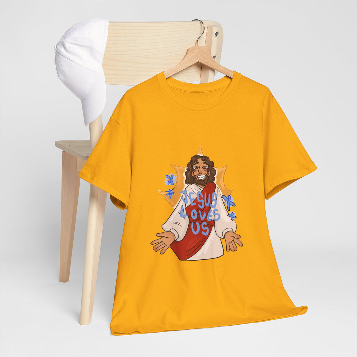 Jesus Loves Us Heavy Cotton Tee