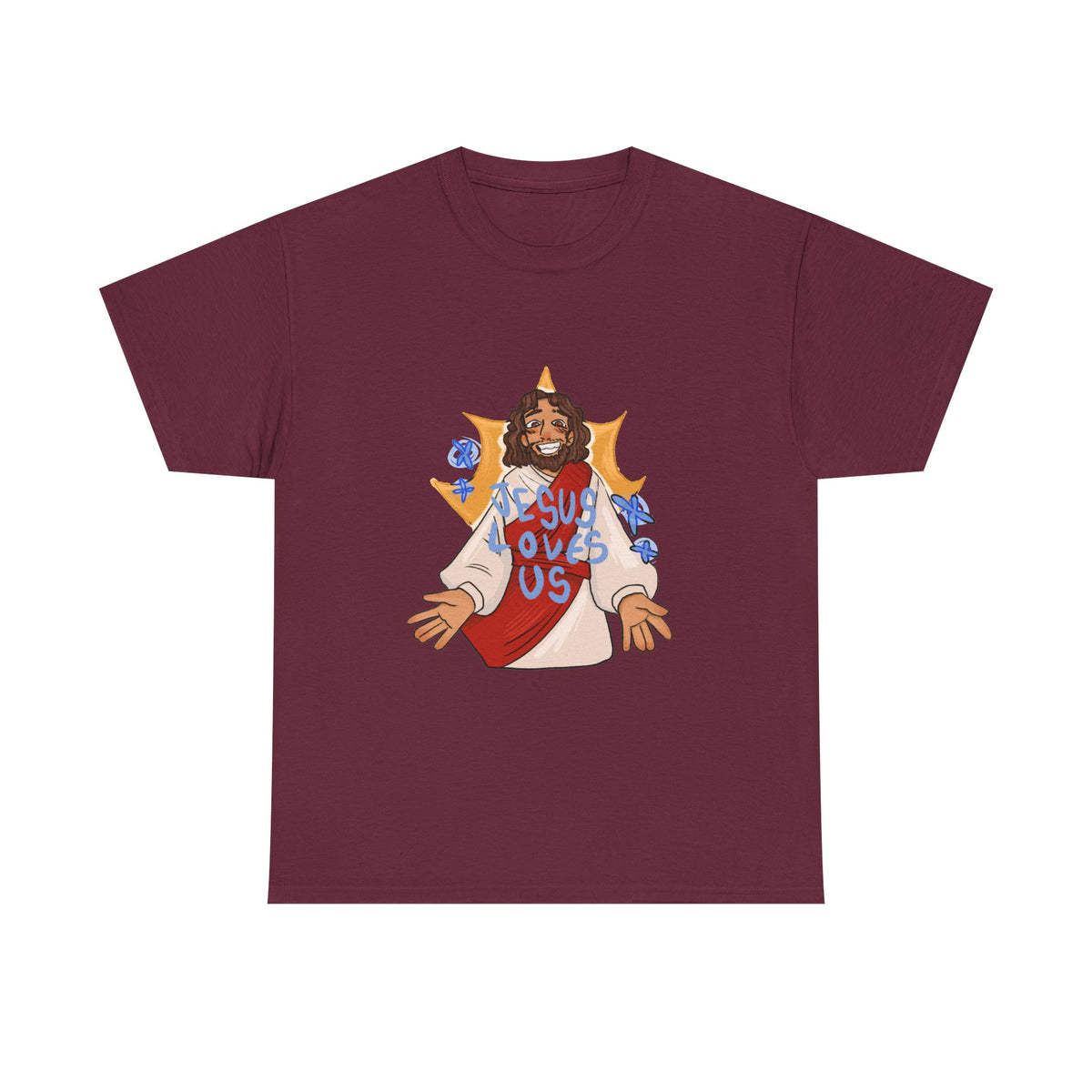 Jesus Loves Us Heavy Cotton Tee