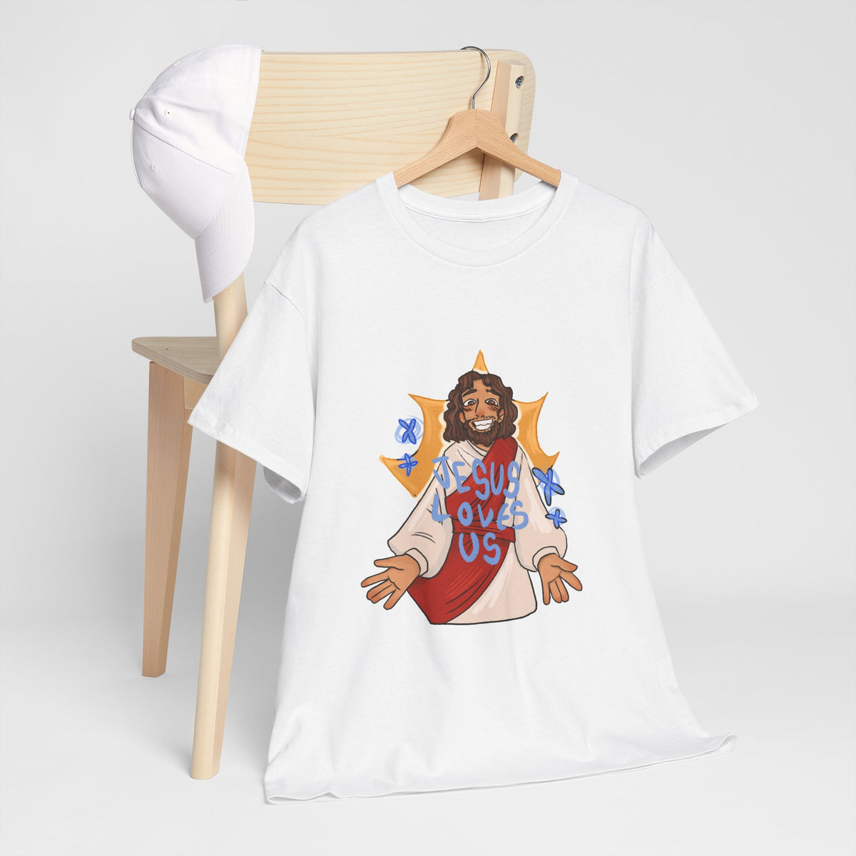 Jesus Loves Us Heavy Cotton Tee