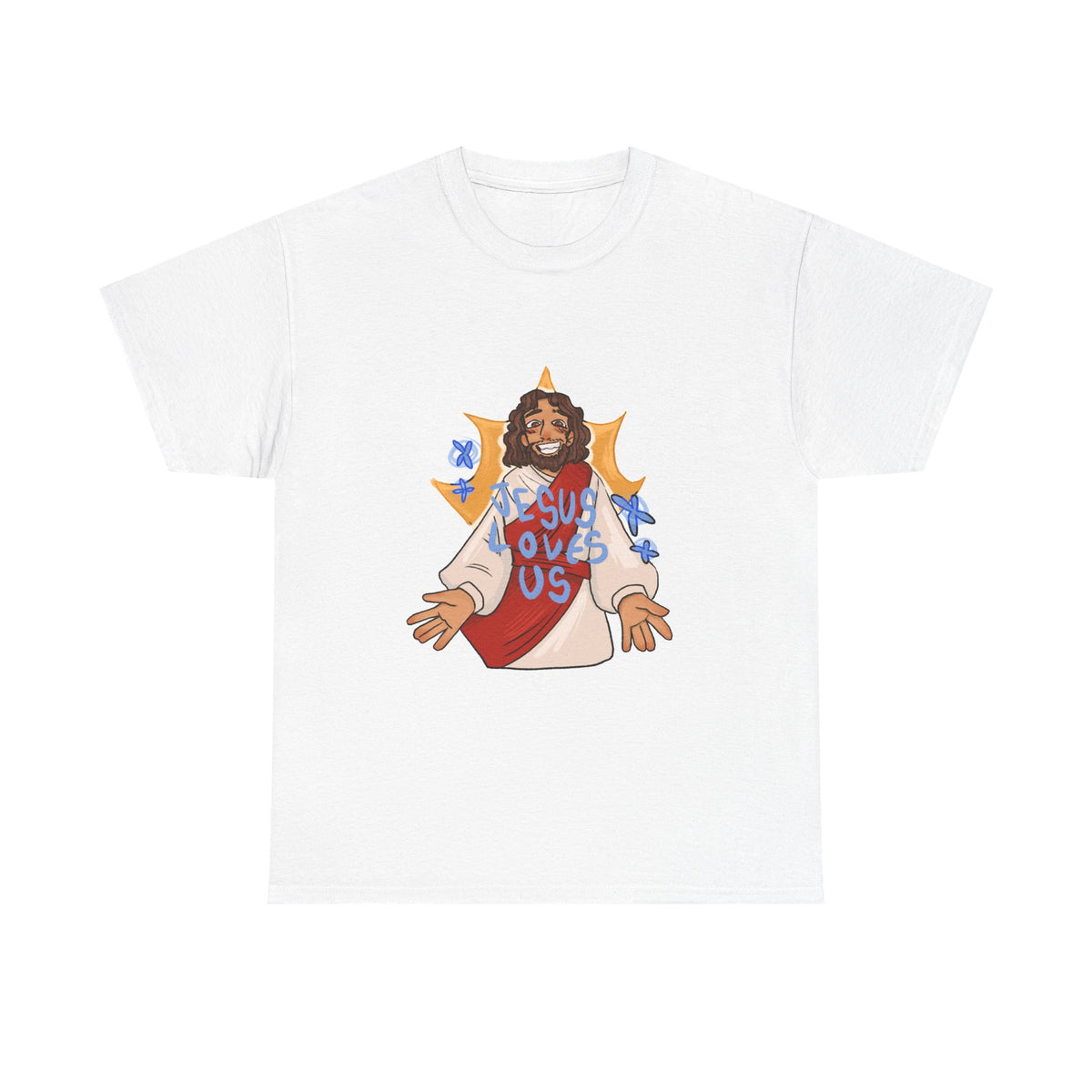Jesus Loves Us Heavy Cotton Tee