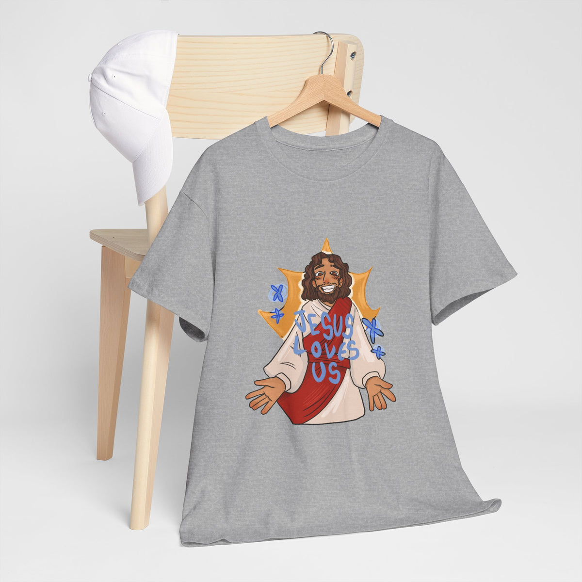 Jesus Loves Us Heavy Cotton Tee