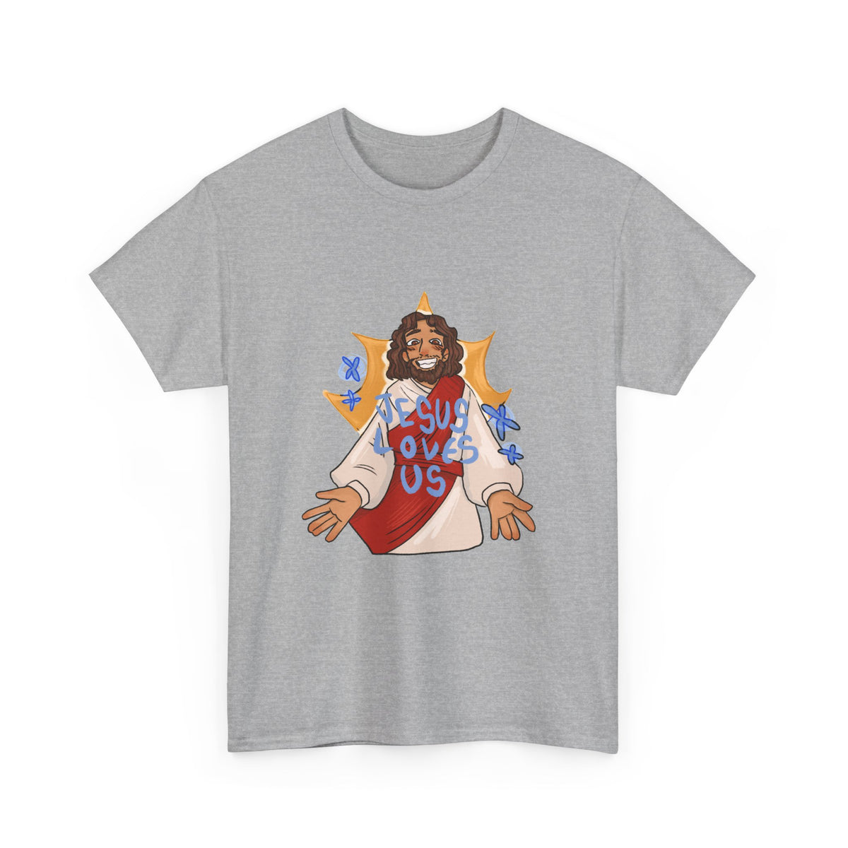 Jesus Loves Us Heavy Cotton Tee