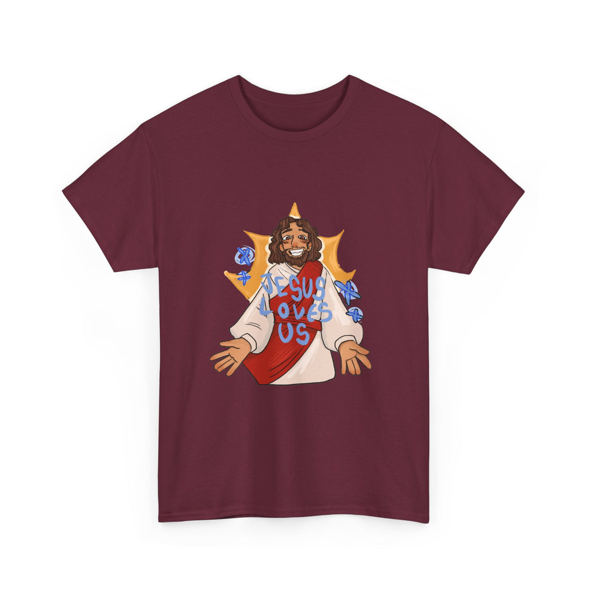 Jesus Loves Us Heavy Cotton Tee