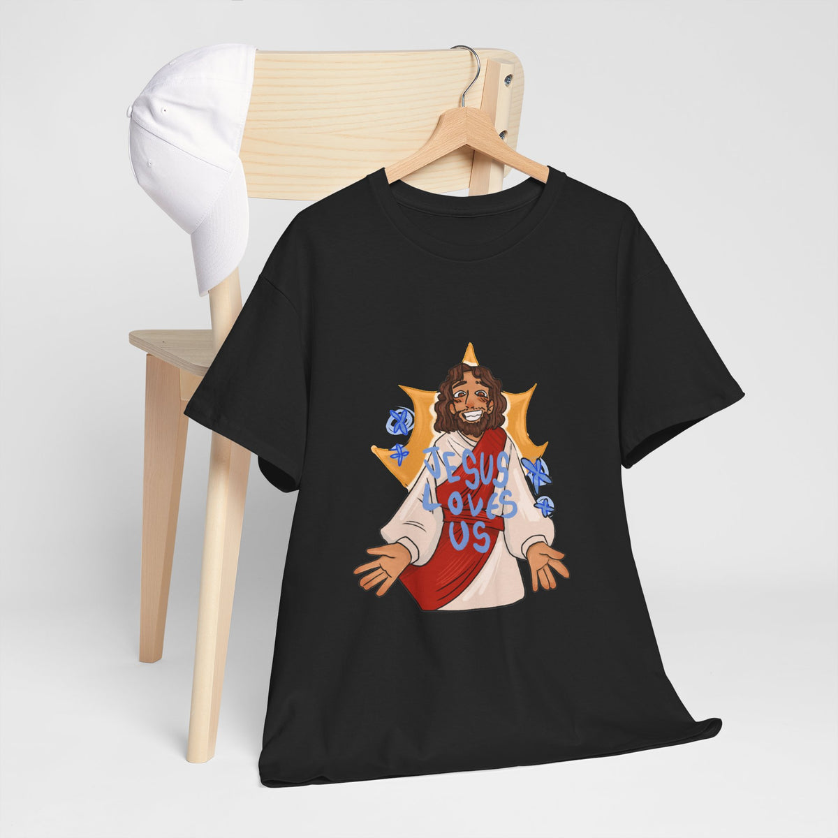 Jesus Loves Us Heavy Cotton Tee