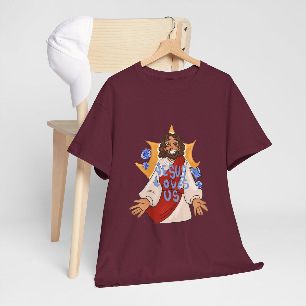 Jesus Loves Us Heavy Cotton Tee