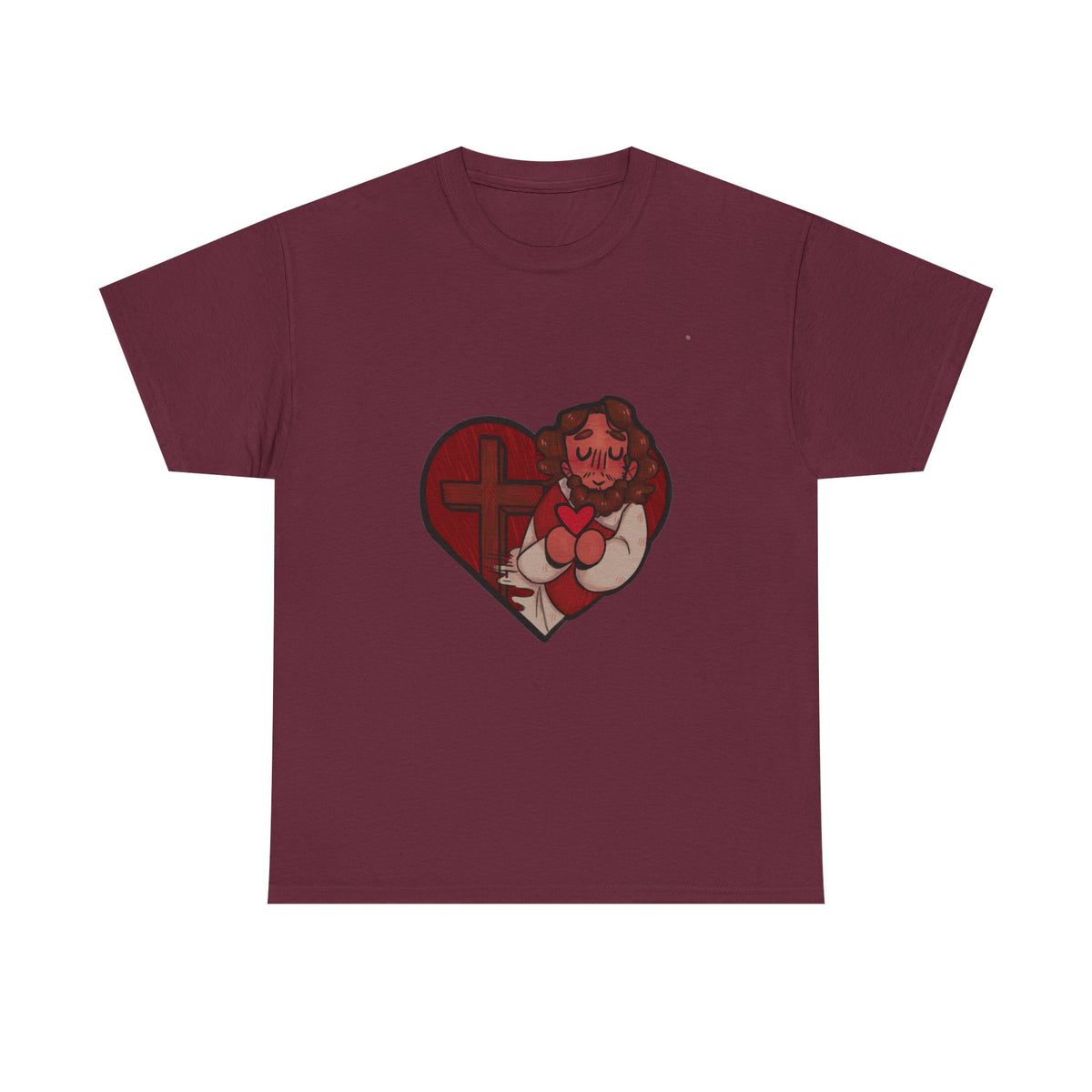 Jesus Heart Heavy Cotton Tee
