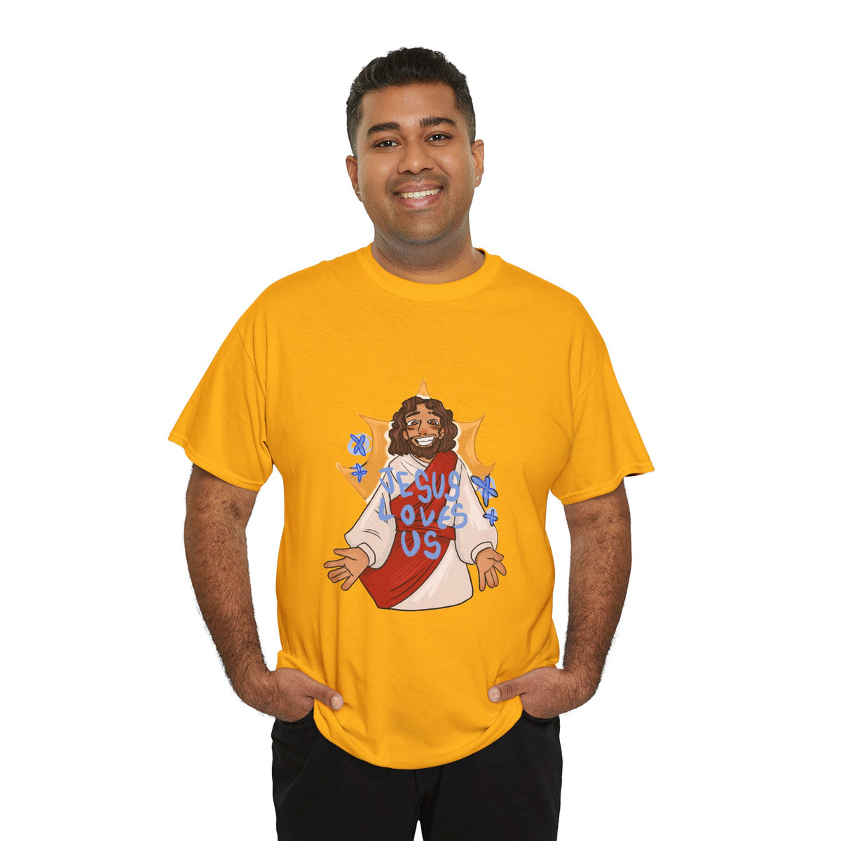 Jesus Loves Us Heavy Cotton Tee