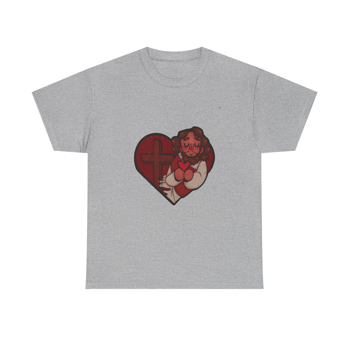 Jesus Heart Heavy Cotton Tee